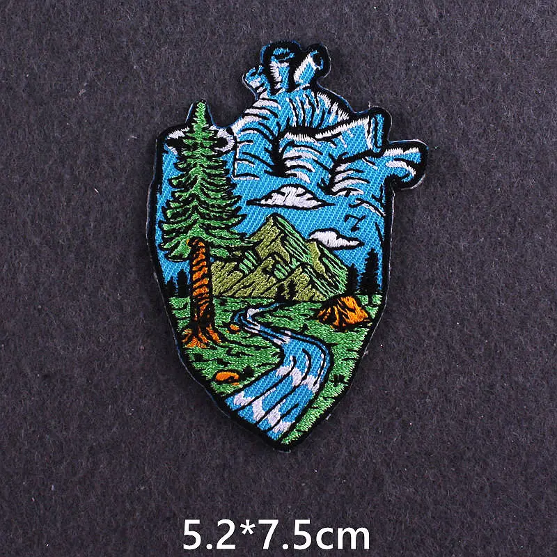 Нашивки с натуральными горами на одежду наклейки куртку аппликация