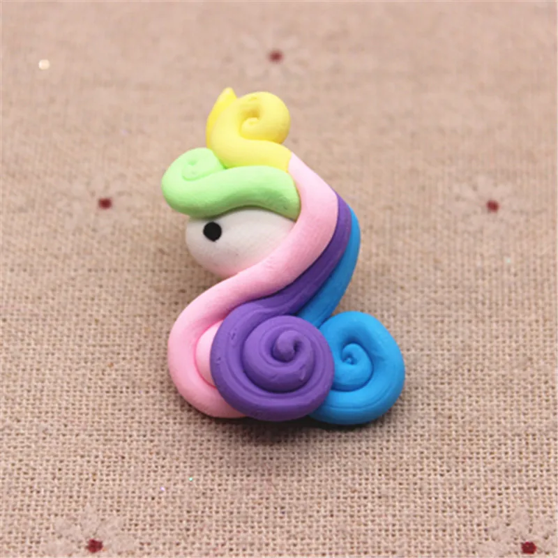 5 шт. Милая разноцветная Полимерная глина ручной работы Единорог миниатюрное