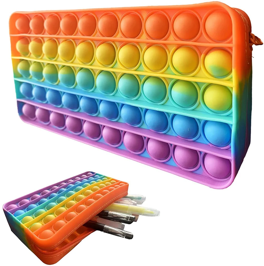 

Pop Pencil Case, Pop Bubble Simple Fidget Bag, Stationery Storage Bag Decompression Toy, Portable for School Home College Office