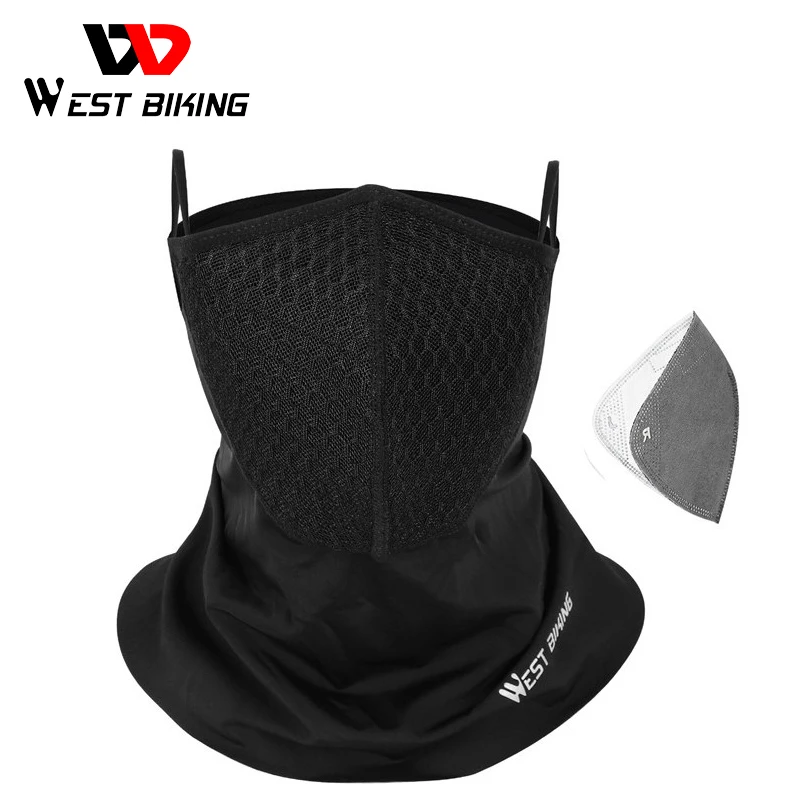 

WEST BIKING Summer Sports Scarf with Activated Carbon Filter Anti Pollution Anti-UV Breathable Running Bandana Cycling Headwear