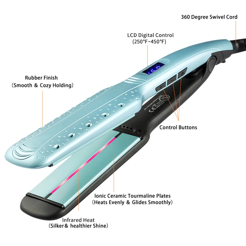 Профессиональный Выпрямитель для волос с ЖК дисплеем утюжок выпрямления