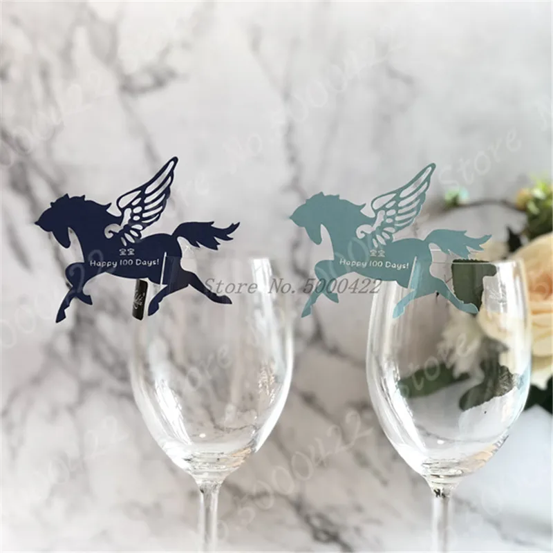 50 шт. открытки с именем для вина в виде единорога детское место душа стакан