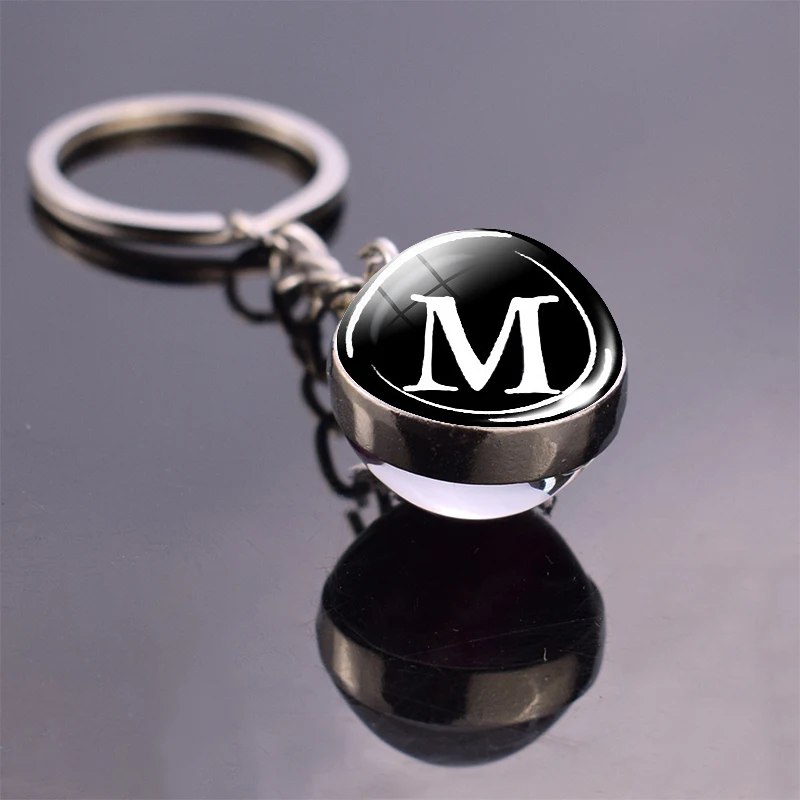 Брелок со стеклянным шариком 26 букв | Украшения и аксессуары