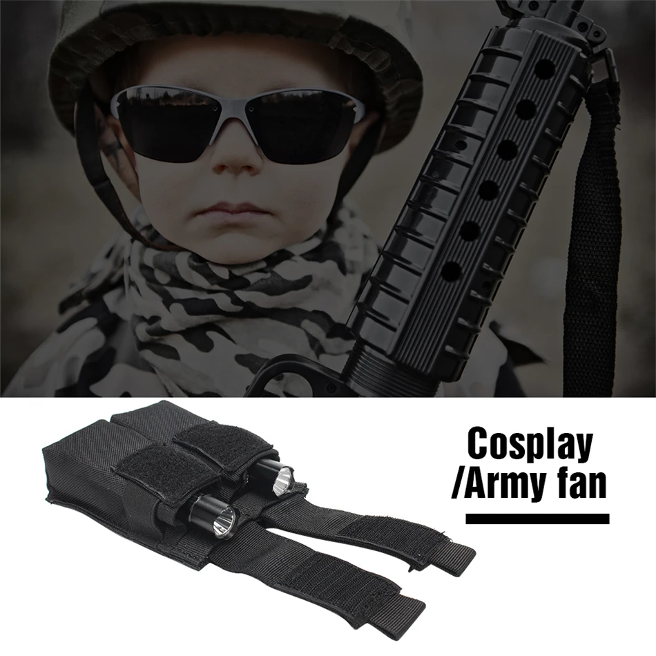 Тактический Двойной Молле Пистолет Журнал Чехол для фонарика держатель