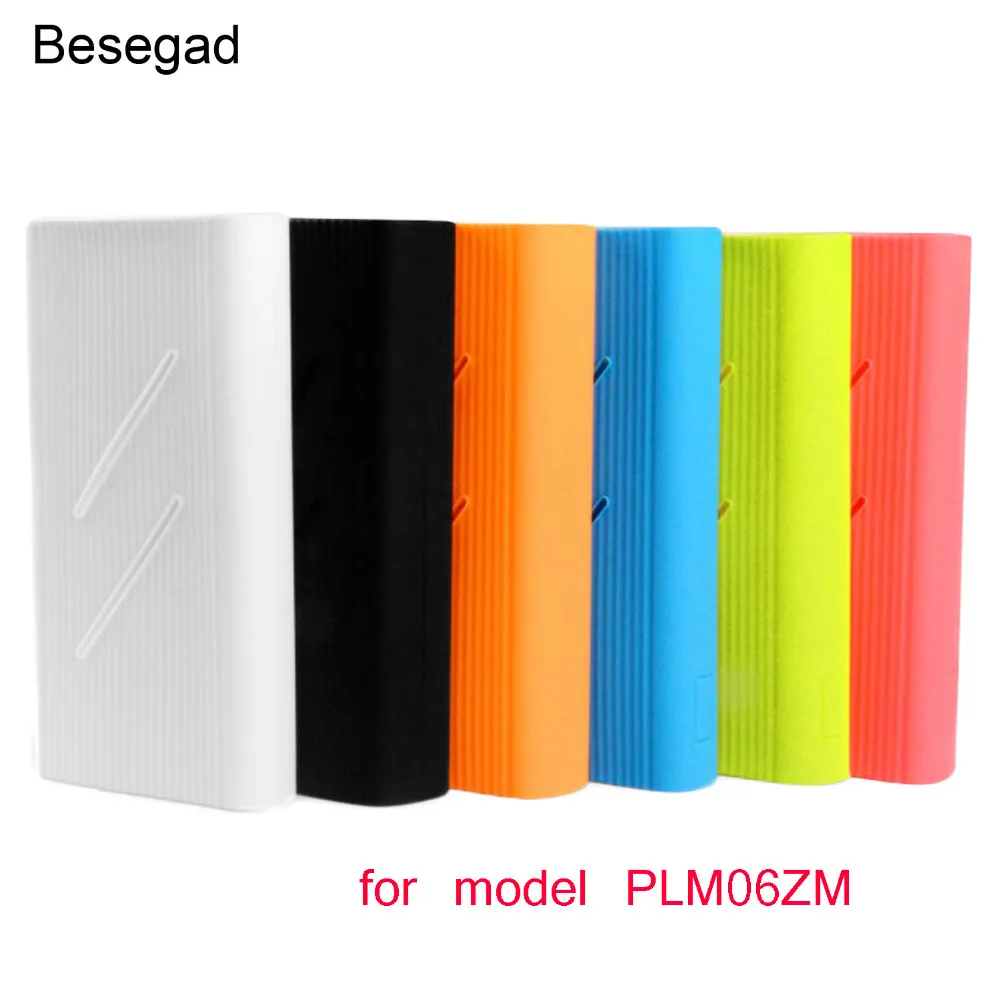 Мягкий резиновый силиконовый гелевый защитный чехол Besegad для Xiaomi Xiao Mi Power Bank 2C 20000