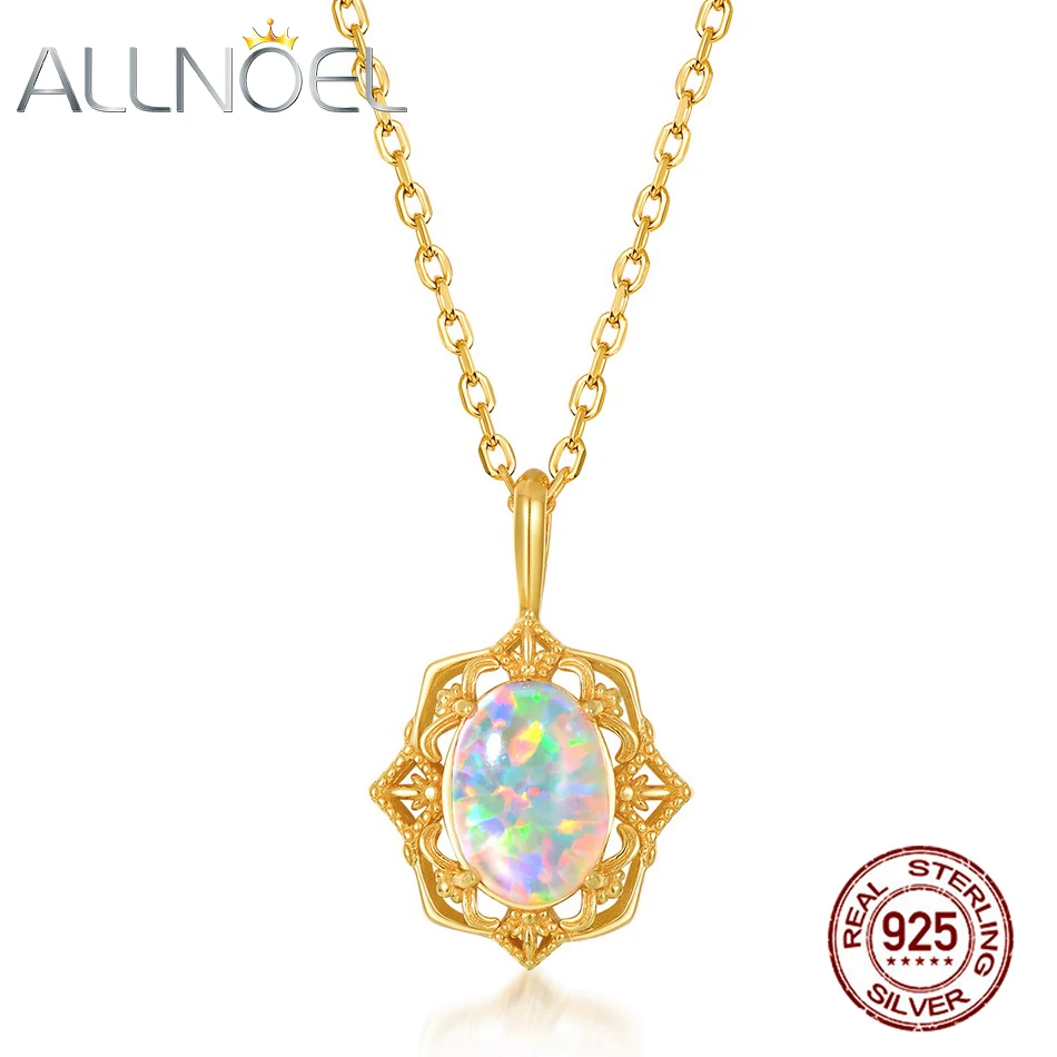 ALLNOEL ожерелье из стерлингового серебра 925 пробы модное женское позолоченное