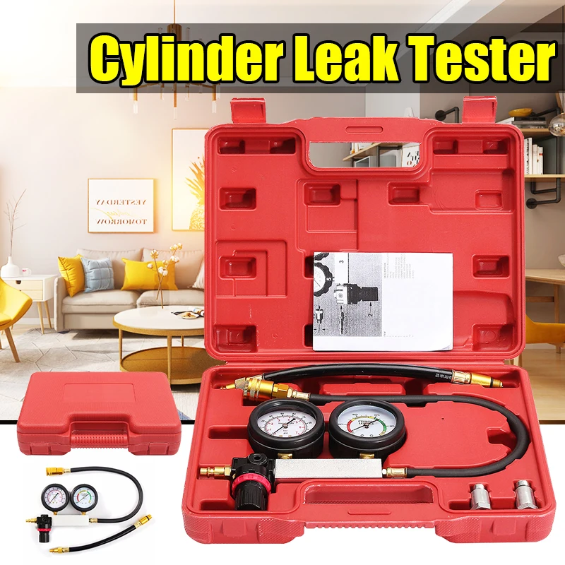 0 100PSI цилиндр герметичности сжатия детектор утечки комплект бензиновый манометр