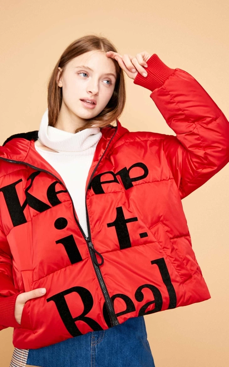 Vero Moda женская с капюшоном Письмо падение плеча Короткая пуховая куртка пальто | 318423544