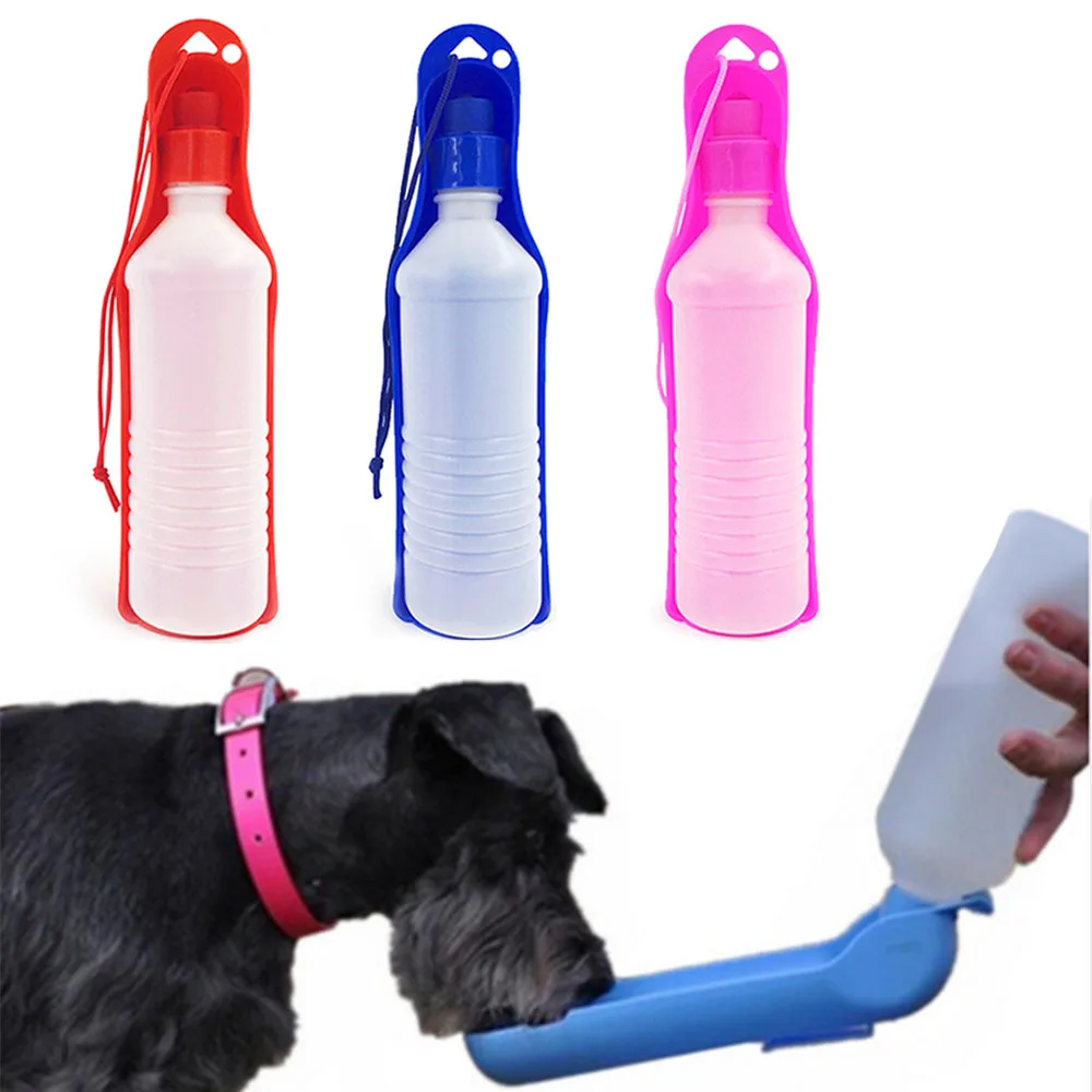 

250/500ML Portable Pet Dog Water Bottles Outdoor Sport Travelling Camping Bowl Feeding Dispenser Foldable Tank Drinking Design