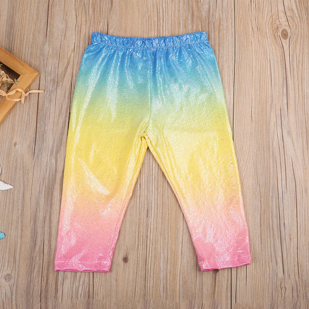 Блестящие леггинсы для девочек Новое поступление ясельного возраста маленьких