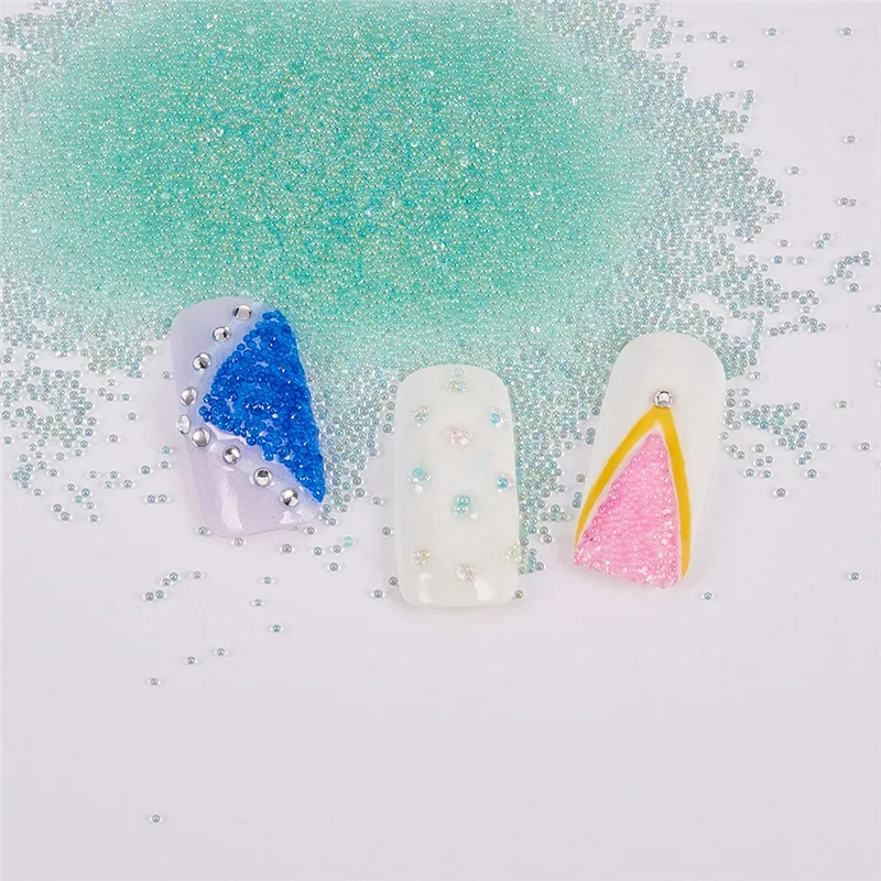 

8 Colors 1 Box Caviar Nail Art Beads Rhinestone for Nails Micro Nai Crystal Ball 3D Nail Art Decorations