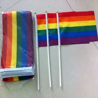 free shipping 58 inches rainbow flagsmall size flag1421 cm colorful flag 100pcslot