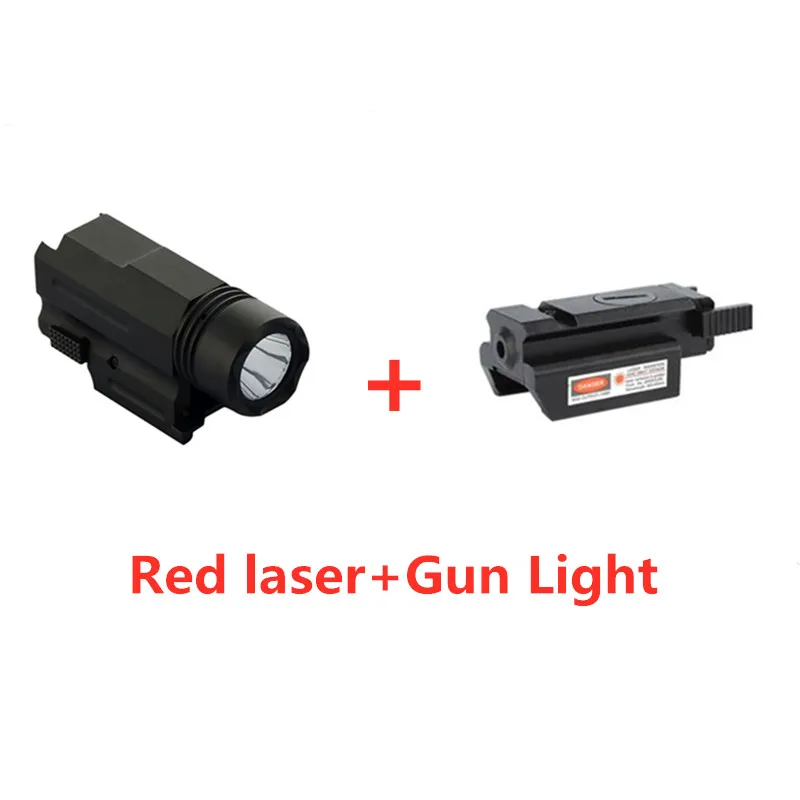Red Dot Laser Sight Tactical LED Flashlight Combo Hunting Accessories for Pistol Guns Glock 17 19 20 21 22 23 30 31 32 | Спорт и