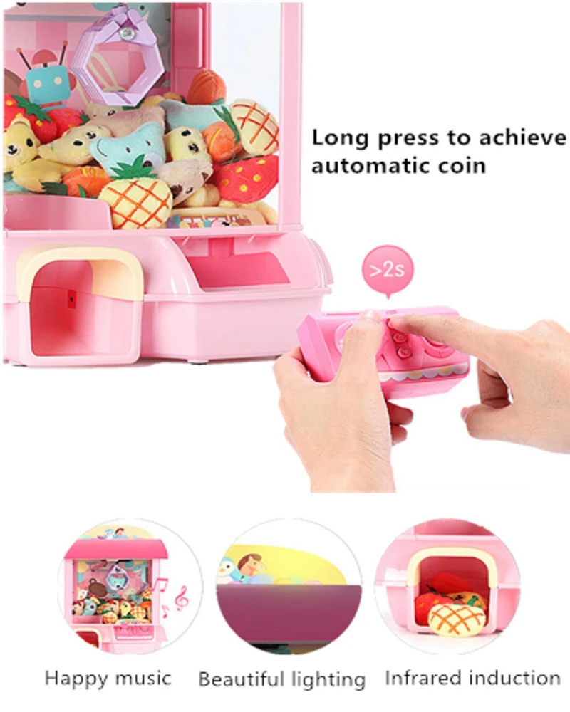 Usb зарядка Acrade дети Catcher Удаленная игра игрушка конфеты Зажим с захватом кукла большой коготь кран машина детские забавные рождественские подарки
