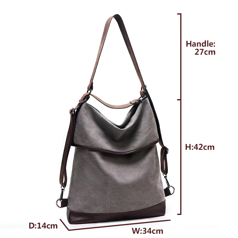 Холщовая Сумка на плечо KALIDI для женщин большой рюкзак винтажная удобная