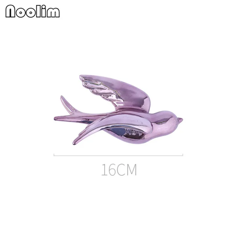 Purple S Скандинавский керамический Крытый Европейский 3D Настенный фон настенный декоративный Декор птицы десерт чайный магазин украшения стен ремесла - Цвет: Purple S