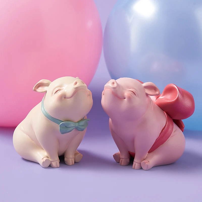 

Cute Resin Pig Miniature Ornaments Home Decor Kawaii Room Decor Home Decoration Accessories Room Decoration Ornaments for Home