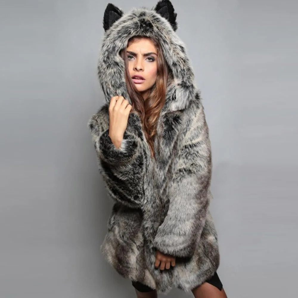 Женская куртка из искусственного меха Женское зимнее повседневное свободное