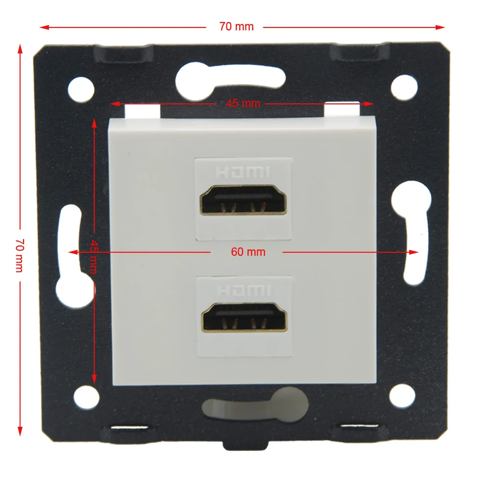 EU 80 Style 2 порта HDMI мама-мама настенная пластина поддержка 4K |