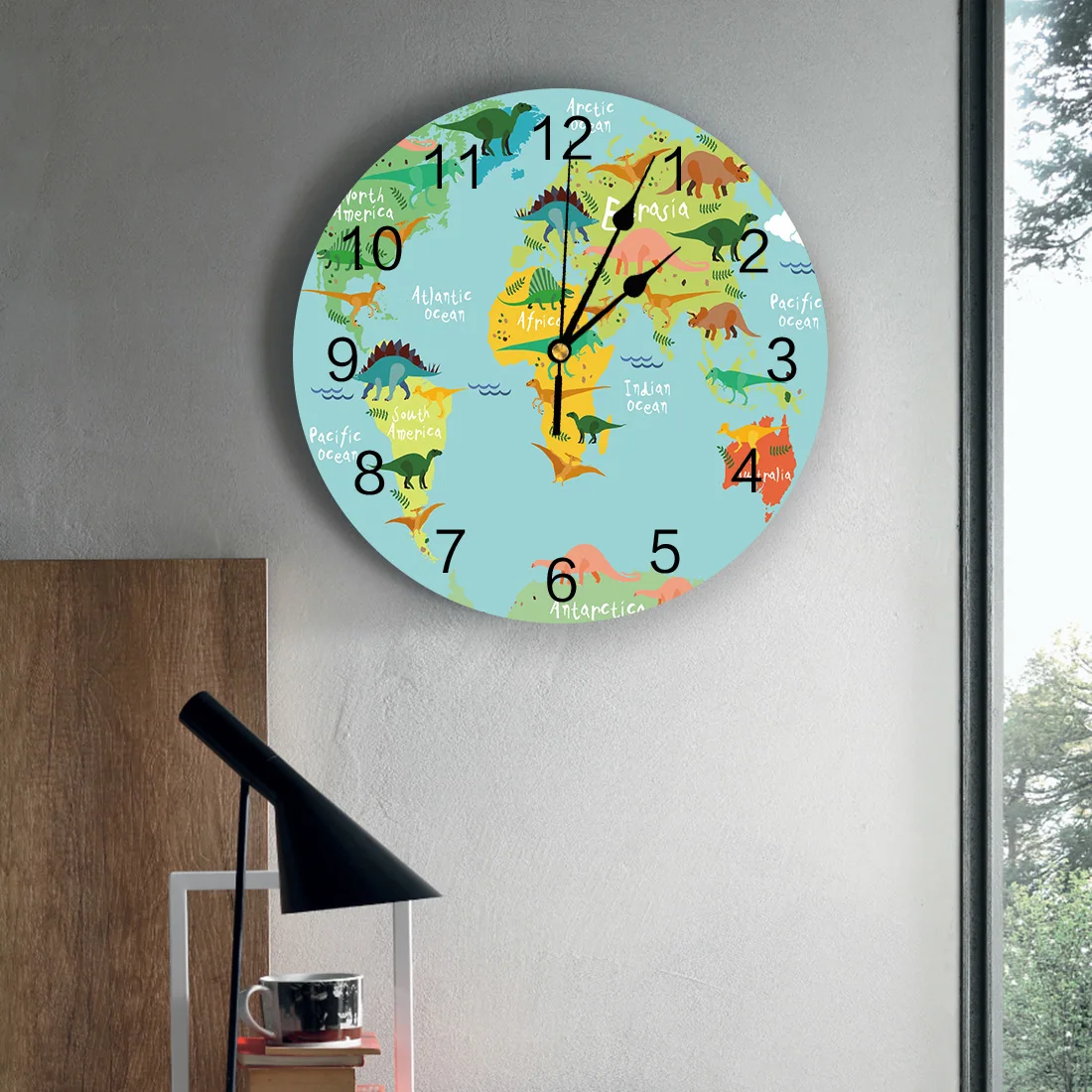 Детские настенные часы с картой динозавра не тихает для девочек мальчиков