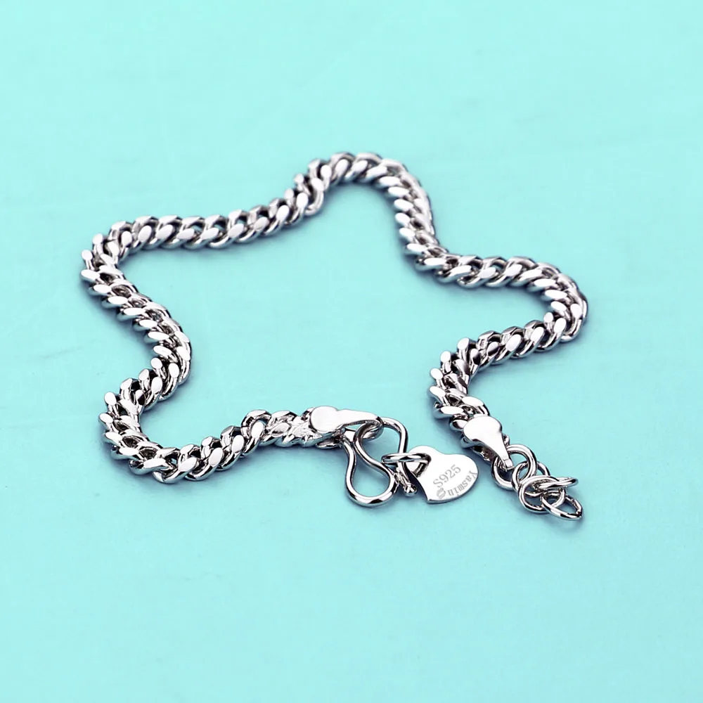 Новые полки! Мужской браслет из чистого серебра 925 пробы модные популярные