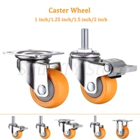 2 pcs 11 251 52 inch orange swivel caster wheels nylon no noise wheel heavy duty caster with 360 degree top plate and bearing
