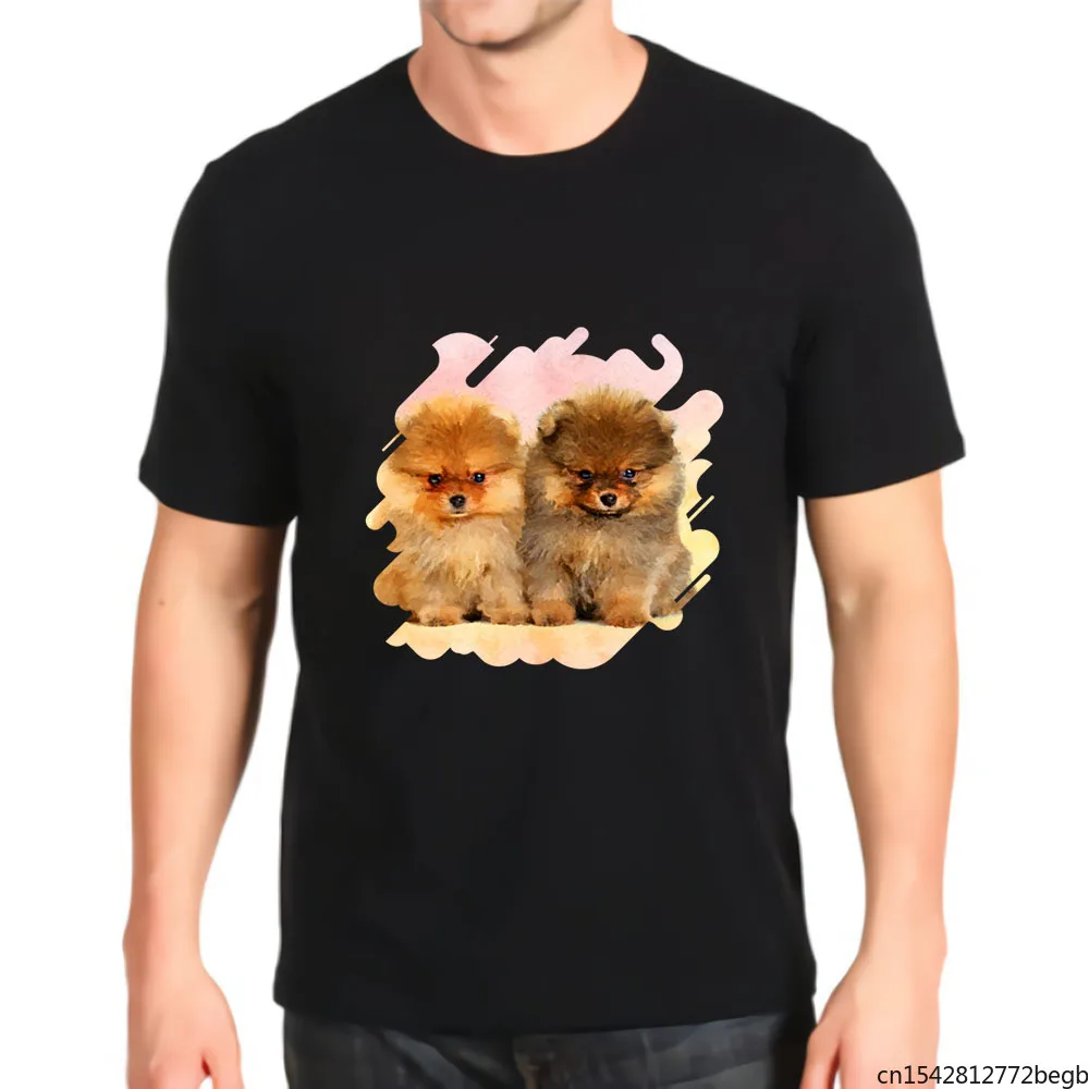 

Cute Pomeranian Puppies Print Funny Men's T Shirt