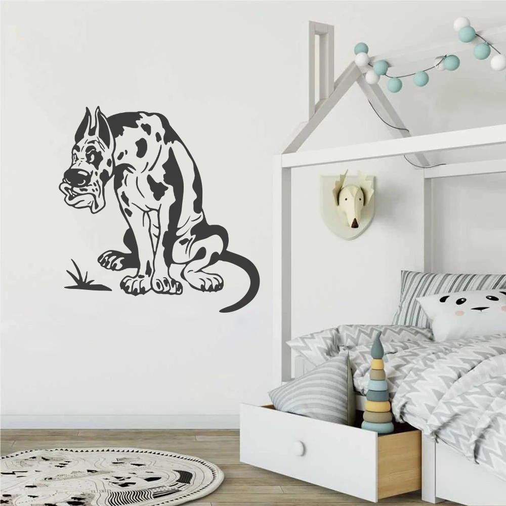 

Cartoon Great Dane Breed Dog Animal Pet Store Puppy Window Glass Wall Sticker Decal Kids Room Vinyl Home Decor