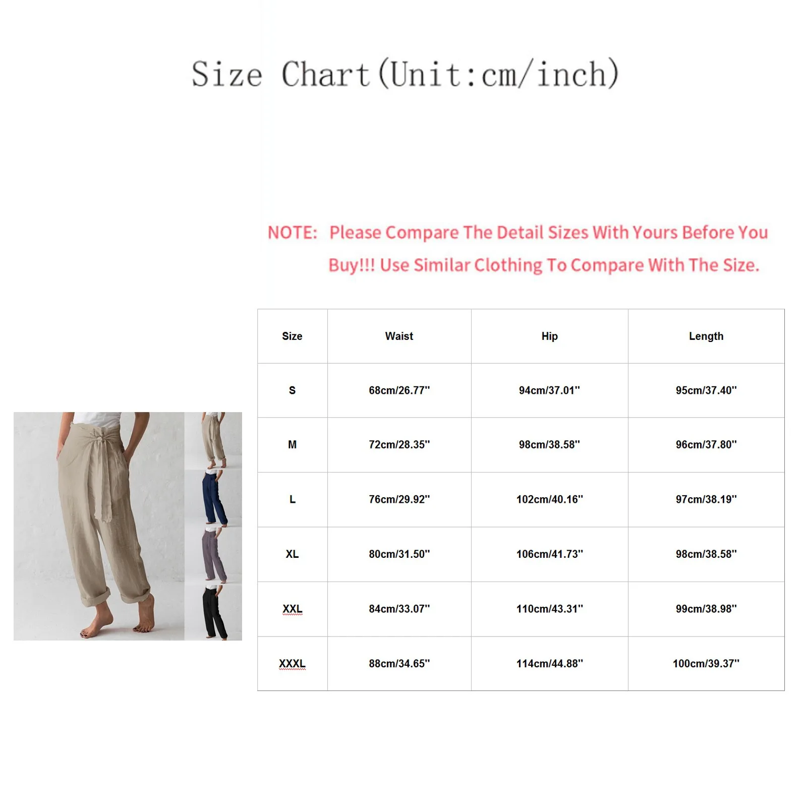 

Summer Fashion Pants Plus Size Women Casual Solid Pockets Loose Drawstring Elastic Waist Long Wide Leg Trousers Comfortable