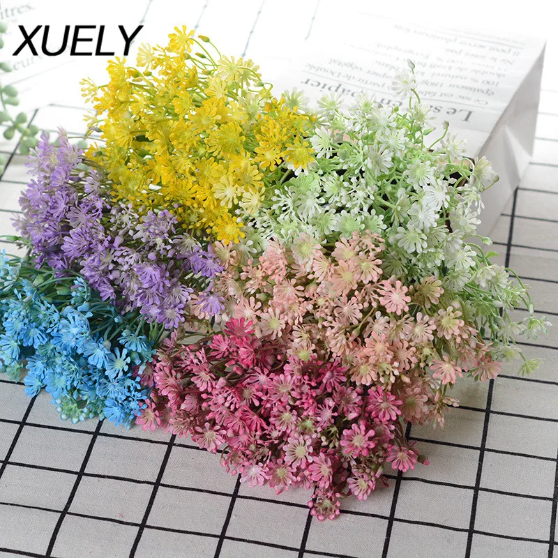 7 вилок искусственные цветы для малышей Гипсофила Цветочные букеты сделай сам