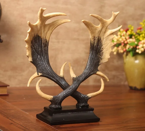 Винтажная скульптура оленей и рогов ручная работа смола понижающий рог модель