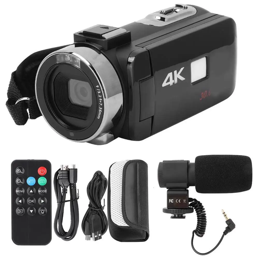 Bundle 3 3 дюйма 4K HD видео Камера Wi-Fi Ночное видение 16x Zoom ультра-hd Сенсорный экран Цифровая видеокамера Камера комплект с пультом дистанционного управления Управление - Цвет: Bundle 3