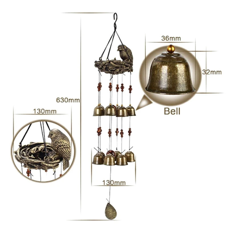 Птичье гнездо колокольчик окно подвесное садовое украшение домашний декор | Дом
