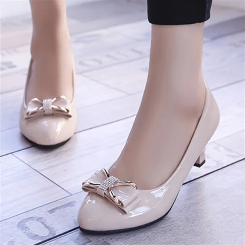 Туфли-лодочки женские из лакированной кожи на каблуке размеры 34-42 | Обувь