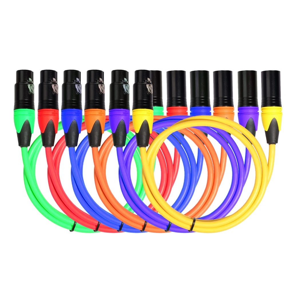 XLR M к F 3 Pin лучшие контакты сбалансированный микрофон аудио кабель 6 видов цветов