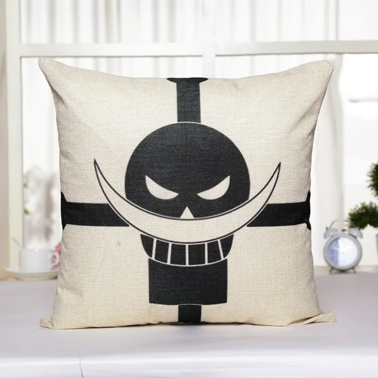 45*45 cm One Piece Action Figure plush toys cartoon Living room pendant flax pillow cover Bedroom Deco dolls for kids party