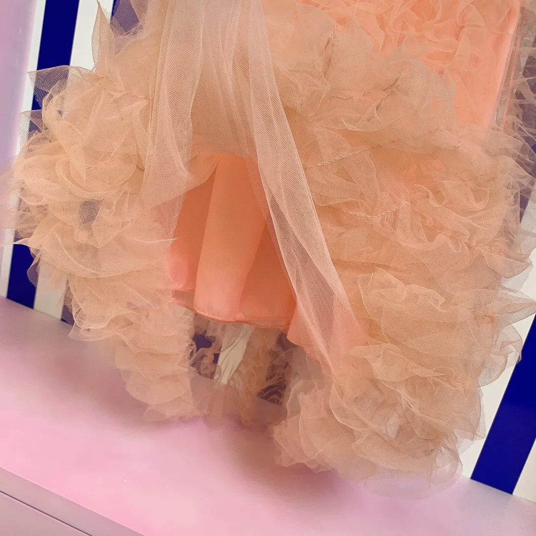 

High end brand children's dress 2021 summer new children's little girl fashion sweet pink little fragrance skirt