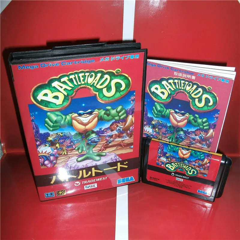Battletoads японская крышка с коробкой и руководством для MD MegaDrive Genesis видеоигровая