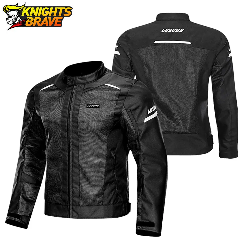 

LYSCHY Motorcycle Jacket Chaqueta Body Protective Gear Summer Breathable Reflective Moto Jacket Motocross Protector Jaqueta