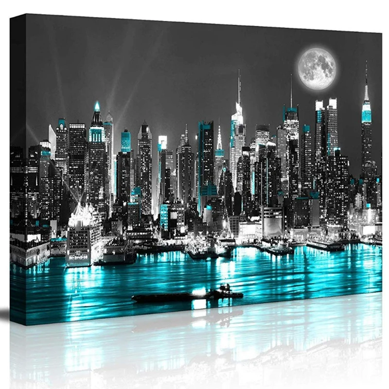 5D алмазная живопись Нью-Йорк черно-белый пейзаж города домашний декор полная