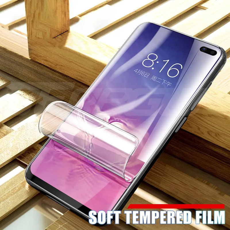 100D полное покрытие протектор экрана мягкая пленка на samsung Galaxy S10 S9 S8 Plus S10e S7 Edge A6 A8 защитная Пленка чехол