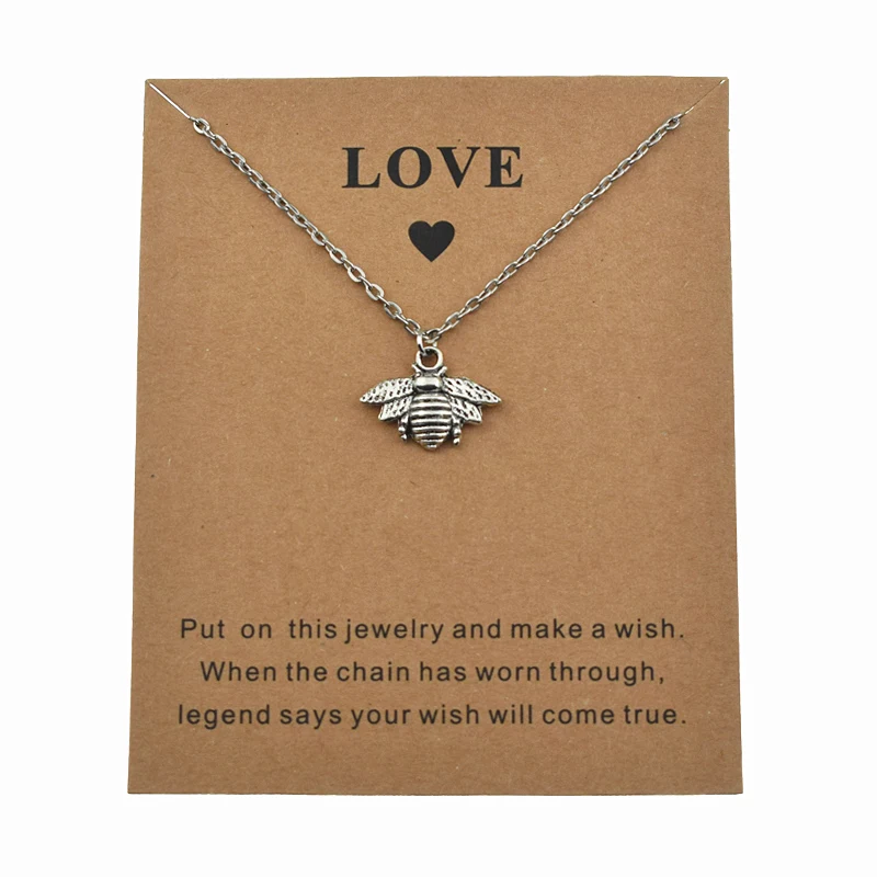 

Ожерелье с пчелами ручной работы, с подвеской в виде пчелы