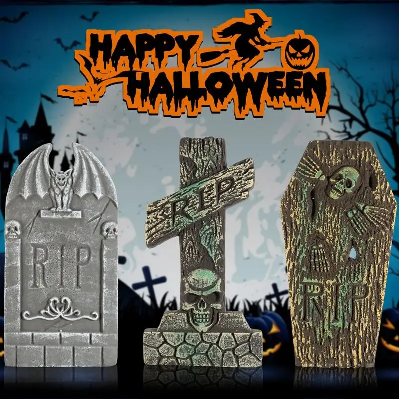 Мноонор 6 шт Хэллоуин надгробия украшения Реалистичные и многоразовые