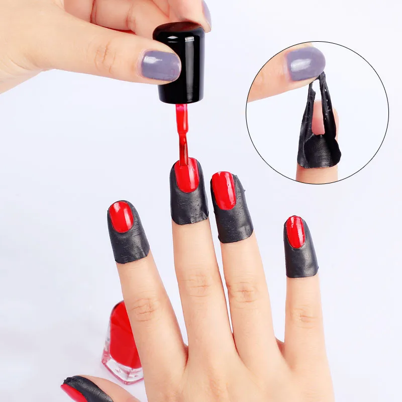 

10 Pcs Creative U-shape Spill-proof Nail Polish Stickers Tool Manicure Nail Sticker Finger Cover Tool