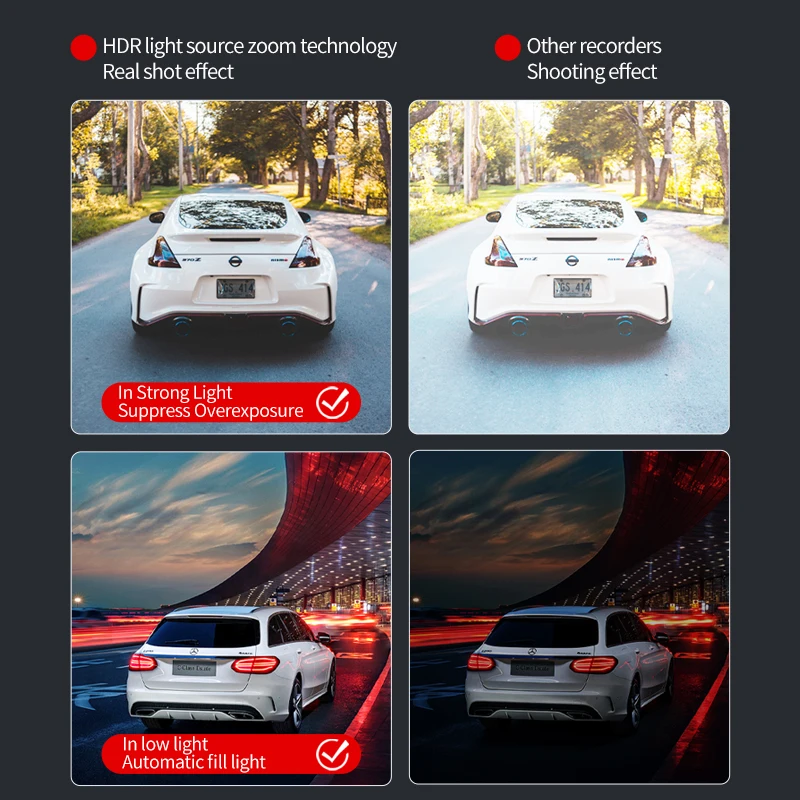 Автомобильный видеорегистратор с двумя объективами Gps Wi-Fi 2k UHD 4k 12 дюймов |