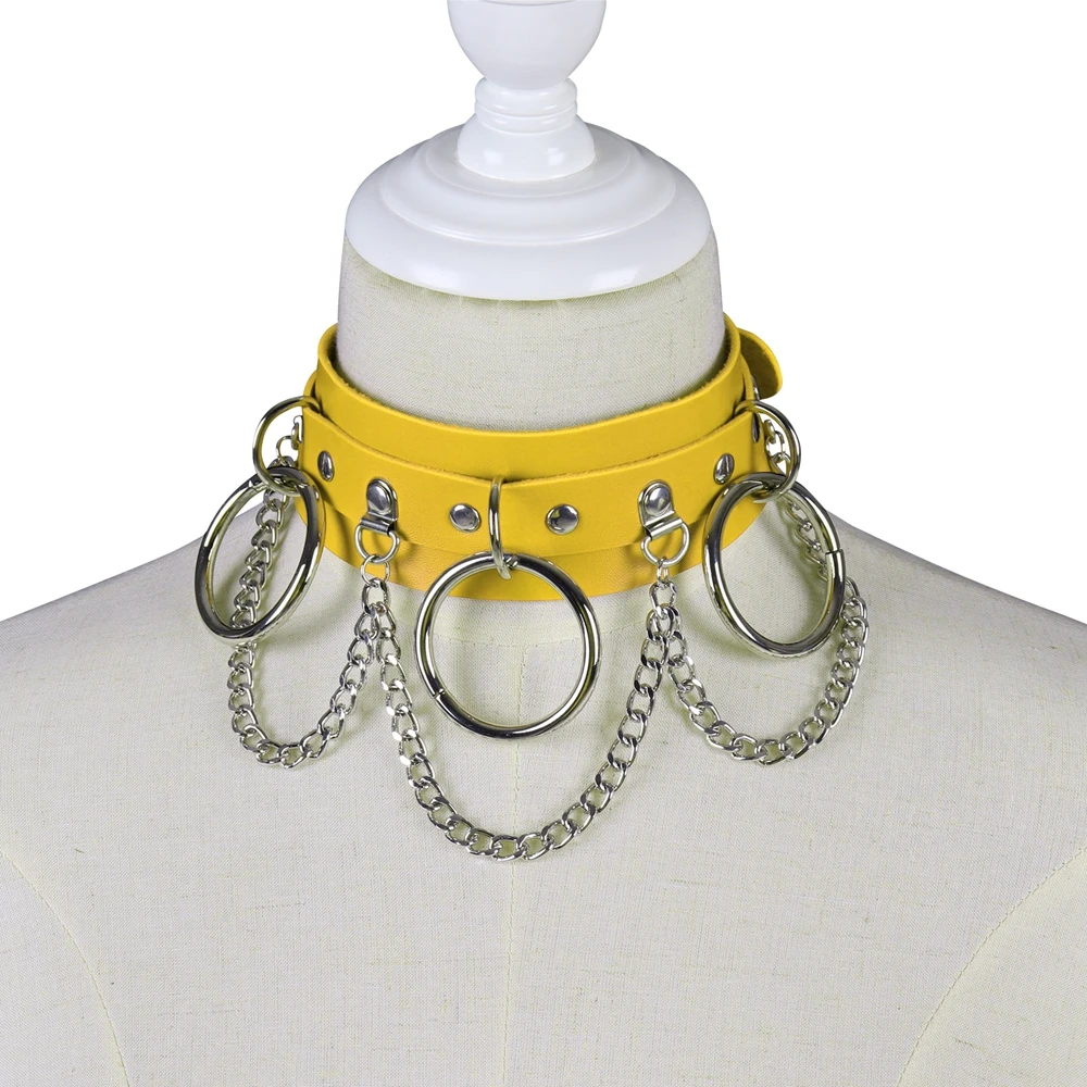 

Кожаное ожерелье браслет чокер ожерелье чокер Косплей круглый ноготь О-образное кольцо колье косплей аксессуар для девочки на Рождество