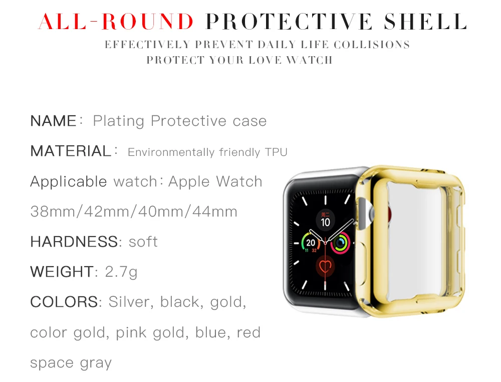 Тонкий чехол для часов Apple Watch, чехол 5, 4, 3, 2, 1, 42 мм, 38 мм, мягкий прозрачный ТПУ защитный экран для iWatch 4, 3, 44 мм, 40 мм, аксессуары