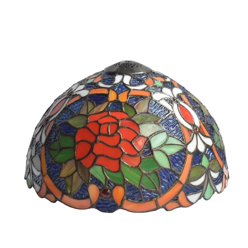 Настольная лампа освещение для стола Витражная абажур цвет синий 12 дюймов