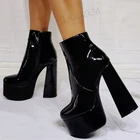 Женские ботильоны на платформе, с круглым носком, на квадратном каблуке
