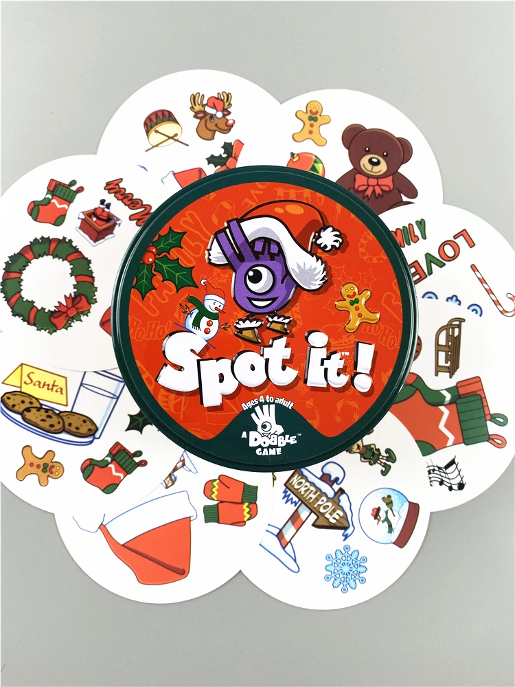 Caja de Metal de alta calidad, cartas de juego de garabatos, animales, Spot It, Hip Hop, versi&oacute;n en ingl&eacute;s, juego de garabatos en carretera, 83mm-3